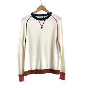 Zaket & Plover Cashmere Cotton Sweater Size M Colour Block Soft Contemporary